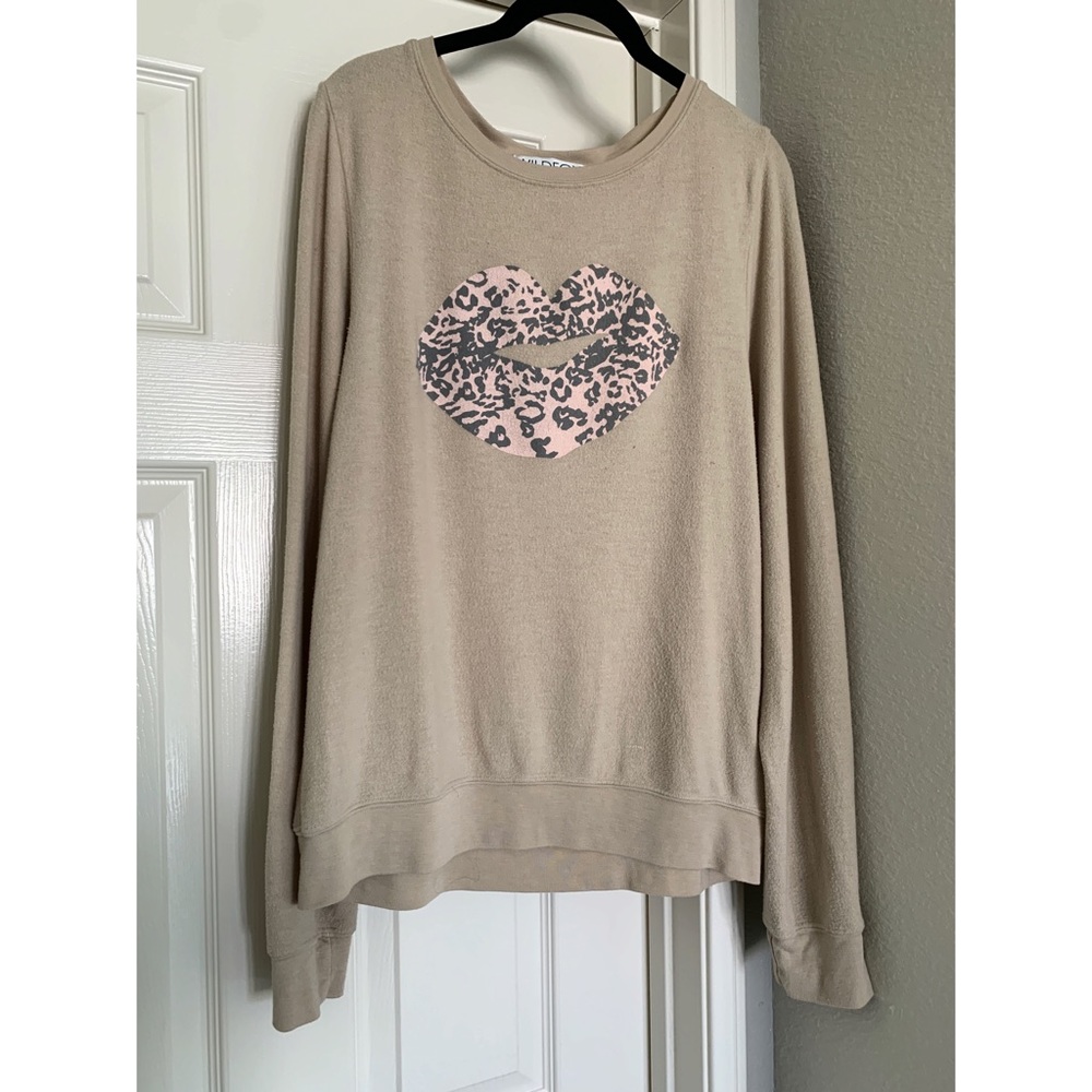Wildfox Cheetah Lips Jumper
